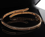 Antique 1.01ct Old Cut Diamond & Pearl Set 14ct Gold Hinged Bangle Val $8200