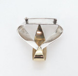 Large Taxco Sterling Silver & Goldplate Modernist Style Brooch