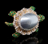 G. Buccellati Turtle 18ct Two Colour Gold Diamond Emerald & Mabe Pearl Brooch