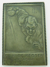 Rare 1933 German Ten Pin Bowling Engraved Medal.