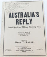 WW1 Australiana Signed Norman Croft Patriotic Music Sheet “Australia’s Reply"