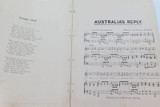 WW1 Australiana Signed Norman Croft Patriotic Music Sheet “Australia’s Reply"