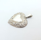 Vintage Sterling Silver Decorative Heart Shaped Pendant 6.7g