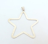 Textured Sterling Silver Star Shaped Open Frame Pendant 3.6g