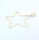 Textured Sterling Silver Star Shaped Open Frame Pendant 3.6g