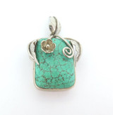 Handmade Sterling Silver & Chunky Turquoise Pendant 22.7g