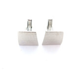 Stylish Vintage Rectangular Sterling Silver Cufflinks Textured Finish 5.2g