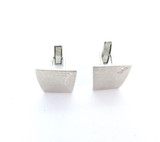 Stylish Vintage Rectangular Sterling Silver Cufflinks Textured Finish 5.2g