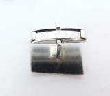 Stylish Vintage Rectangular Sterling Silver Cufflinks Textured Finish 5.2g