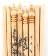Early 1900s Set 4 Japanese Decorative Faux Bone Travel / Screw In Chopsticks.