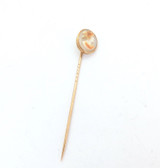 Sweet Vintage 10ct Yellow Gold Agate Cameo Stick Pin 1.9g