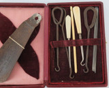 Early 1900s / Edwardian Boot & Button Kit. Shoe Horn Stamped Boge’s Boot Store.