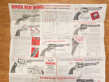 Large Ruger 1980 Catalog of Ruger Firearms Poster. Rifle, Revolvers, Pistols