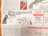 Large Ruger 1980 Catalog of Ruger Firearms Poster. Rifle, Revolvers, Pistols