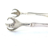 Antique Sterling Silver Decorative Claw Feet Tongs Jones Shreve Brown & Co 56.9g
