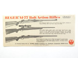 Vintage Sturm, Ruger and Co M-77 Bolt Action Rifle Flyer Advertisement