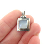 Petite 950 Silver & Mother of Pearl Hinged Pendant 2.1g