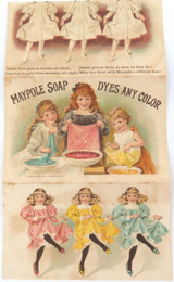 1800s / Early 1900s “Maypole Soap Dyes Any Color” Foldout Lithograph Brochure.
