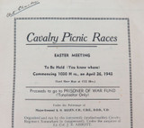 Super Rare WW2 1943 “Cavalry Picnic Races” Northern Territory POW Fundraiser