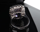 12.4ct Violet Blue Tanzanite & 1.60ct VS Diamond Halo 18ct Gold Ring Val $31100