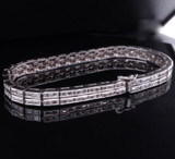 4.08ct H VS Baguette Diamond Set 18ct Gold Articulated Bracelet 18cm Val $21,030