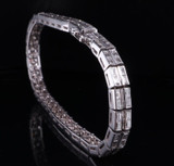 4.08ct H VS Baguette Diamond Set 18ct Gold Articulated Bracelet 18cm Val $21,030