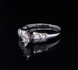 Vintage 0.30 Marquise 0.42 Tapered Baguette Diamond Set Platinum Ring Val $6650