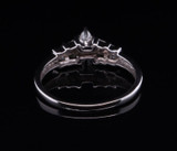Vintage 0.30 Marquise 0.42 Tapered Baguette Diamond Set Platinum Ring Val $6650