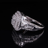Vintage 1.19cttw Diamond Set 14ct White Gold Cocktail Ring Size L1/2 Val $5150
