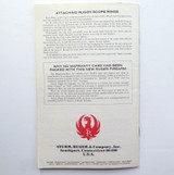 1988 Instruction Manual for Ruger Super Redhawk Double-Action Revolver