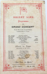 RARE July 1900, Orient Line RMS “Omrah” Concert Programme