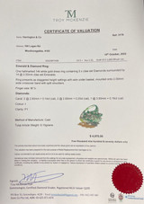 Vintage 0.50cttw Diamond & Emerald Set 14ct White Gold Ring Size M1/2 Val $4970