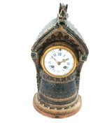 Rare Antique Martin Bros Gothic Grotesque Architectural Style Clock Signed 1874