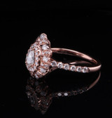 0.30ct Pear & 1.05ct Double Halo Set Diamond 14ct Rose Gold Ring N1/2 Val $6990