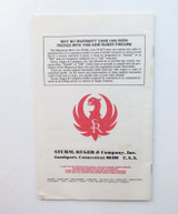 1989 Instruction Manual for Ruger Over and Under Shotgun 12 Gauge