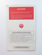 1988 Instruction Manual for Ruger Over and Under Shotgun 20 Gauge