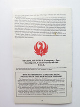 1987 Instruction Manual for Ruger Mini Thirty Rifle. Caliber 7.62 x 39mm