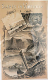 1886 Colonial Australia. Superb Large Lithograph. Scenes in Victoria.