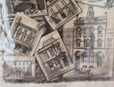 1886 Colonial Australia. Superb Large Lithograph Montage of Impressive Buildings