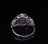 Antique Handmade Star Sapphire +Single Cut Diamond Platinum Ring sz N Val $6550