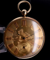 Antique M J Tobias Liverpool 18ct Gold Slim Mens 52mm Pocket Watch - Serviced