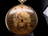 Antique M J Tobias Liverpool 18ct Gold Slim Mens 52mm Pocket Watch - Serviced