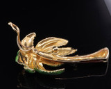 Vintage Enamel & Diamond Set 18ct Gold Enhancer Palm Tree Pendant Val $4690