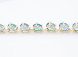 Vintage Pear Shape Blue Topaz 14ct Gold Ladies 19cm Bracelet Val $3210