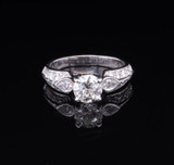 Vintage 1.21ct I Si Diamond Cluster 18ct White Gold Ring Size G1/2 Val $12110
