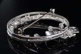 Vintage 14ct White Gold 2.12 cttw Diamond Set Crescent Bow Brooch Val $11120 -