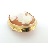 Beautiful Vintage 10ct Yellow Gold Agate Cameo Portrait Brooch 5.91g