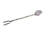 Hand Forged Sterling Silver & Amethyst Decorative Fancy Fork 4.6g