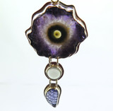 Beautiful Amethyst Stalactite Handmade Moonstone Sterling Silver Pendant 17.9g