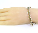 Vintage Sterling Silver & Brass Circle Design Bracelet Small length 15.5cm 14.8g